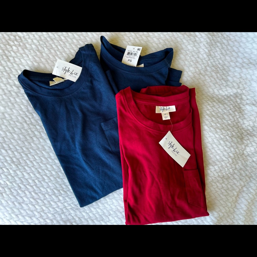 Style and Co. Petite Women Basic Tees